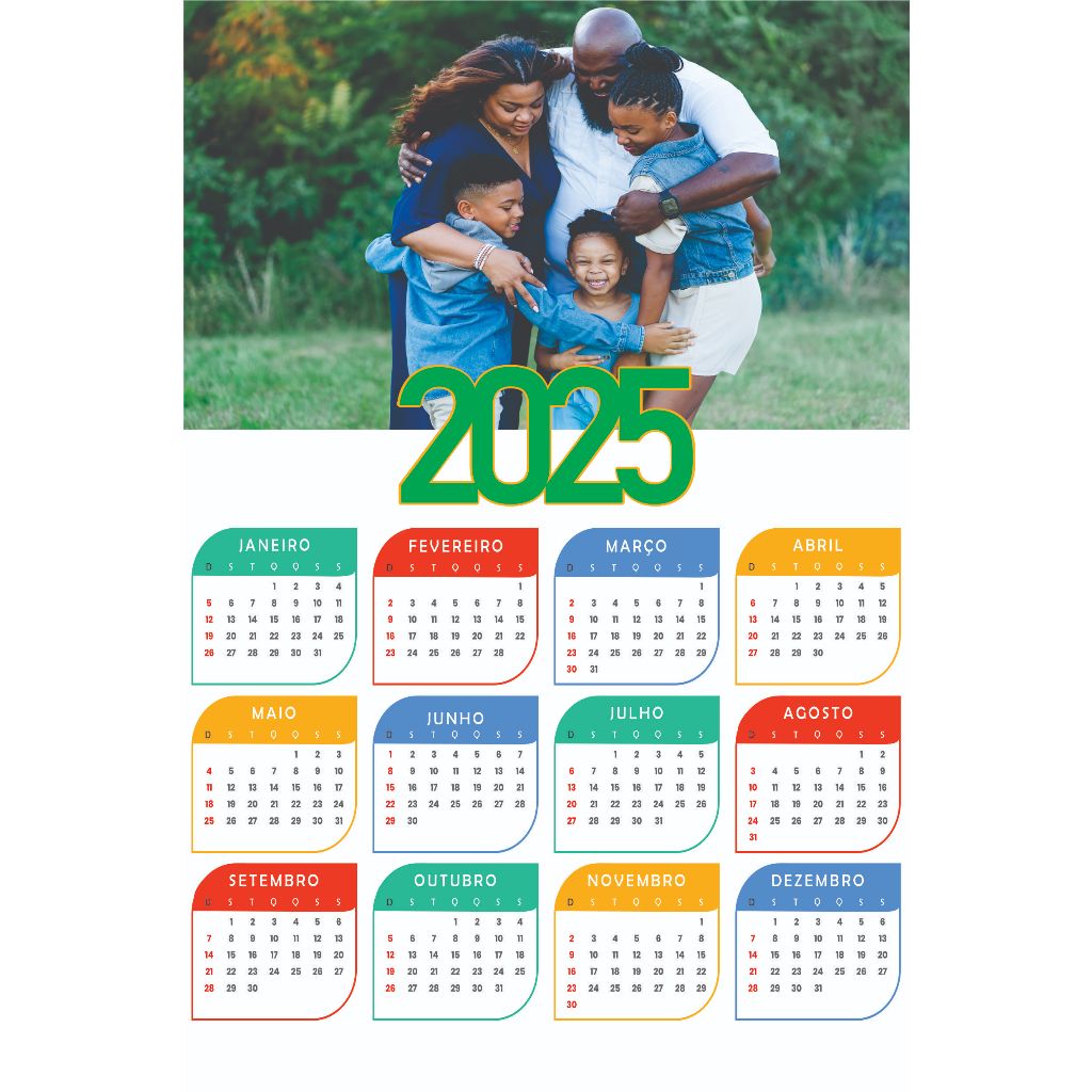 Calendário personalizado 2025 Com Sua Foto 15x21 Para Parede ...