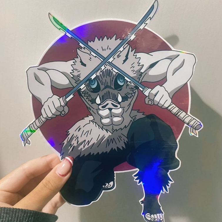 1 Adesivo Demon Slayer Grande Stickers Inosuke Hashibira | Shopee Brasil