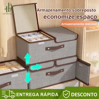 Caixa Organizador Dobrável Retrátil De Tecido TNT Roupa Objetos Brinquedos Cosmético Bom Presente