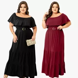 Vestido Feminino Longo Cigana Cinto Evangelico Plus Size Tamanho Grande Duas Maria Fardamento Festa