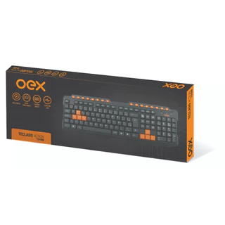Teclado Gamer Oex Tc 200 Qwerty Teclado Multimídia Com Fio Usb ABNT2