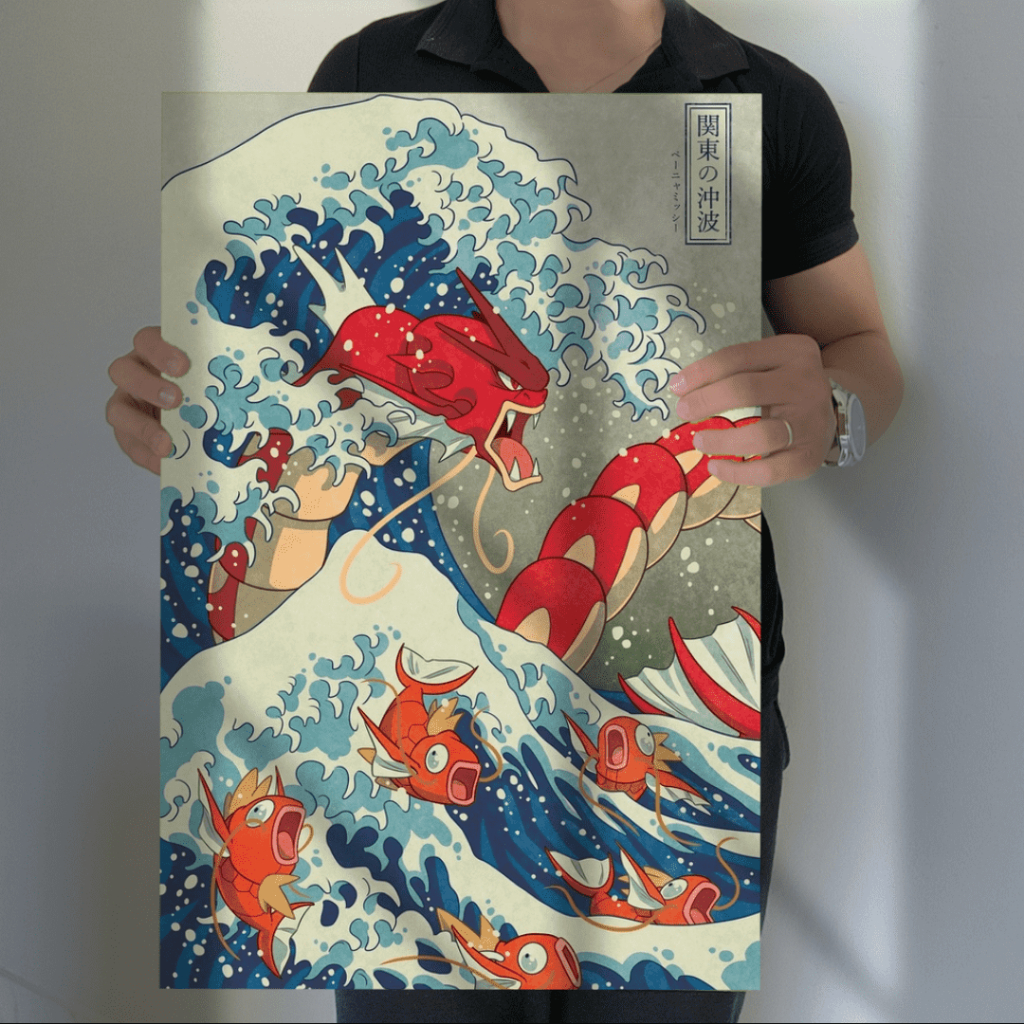 Quadro Parede Decorativo Pokemon Gyarados Shiny Estilo Japones Asiatico 1 Peça 20x30 ou 60x40 MDF