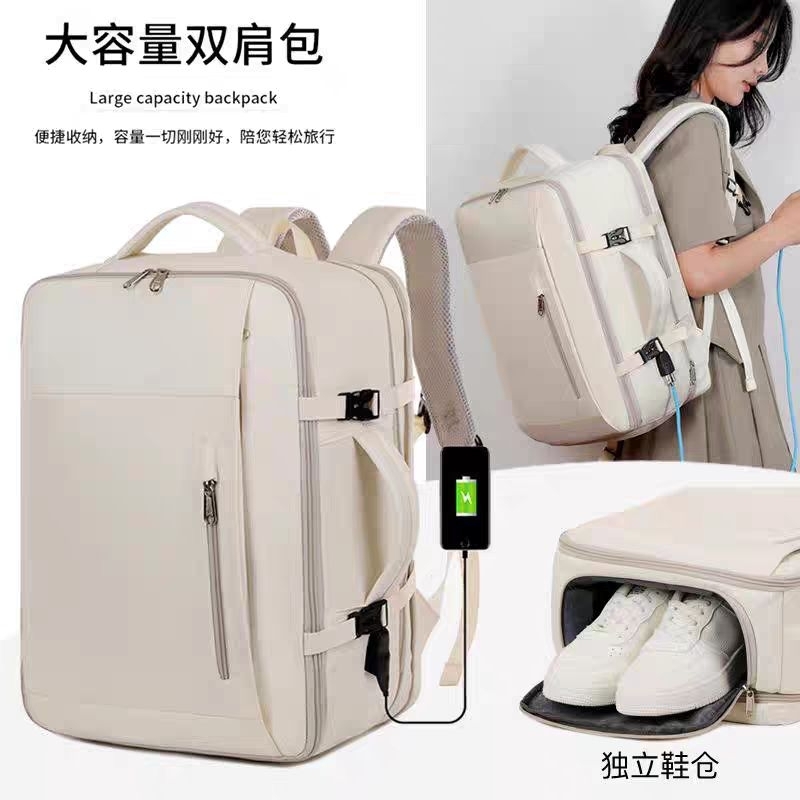 Mochila de viagem Oxford impermeável, esportes ao ar livre, casual, carregamento USB, laptop escolar