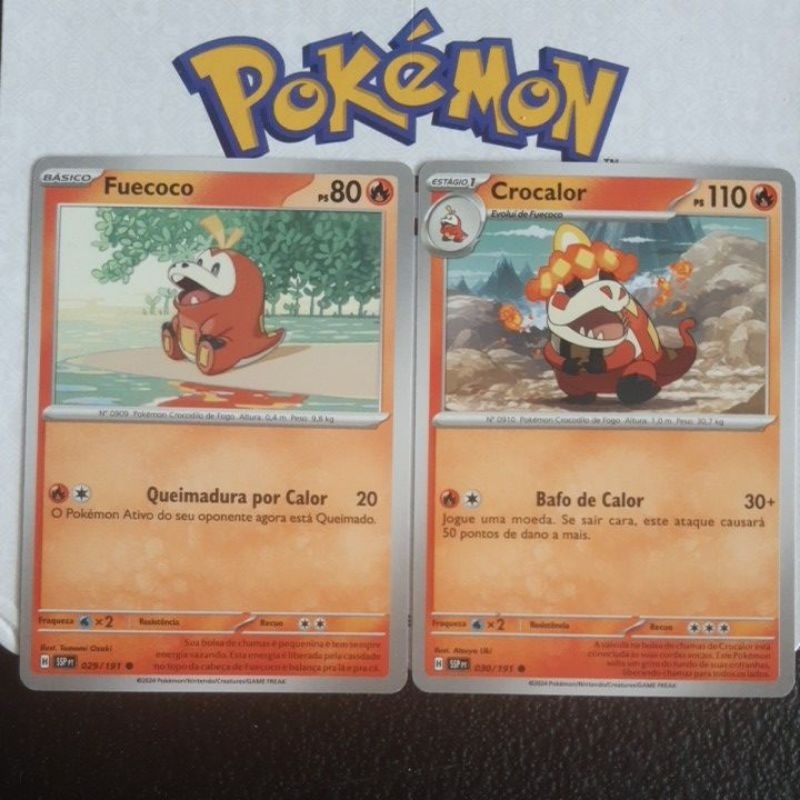 Carta Card Pokémon Fuecoco Crocalor | Shopee Brasil
