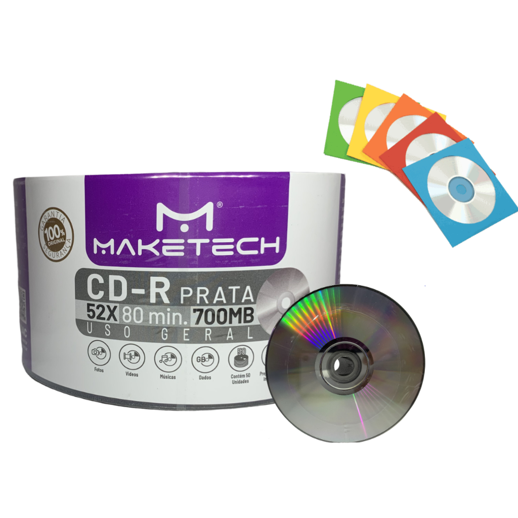 10 Unidades Cd-r Prata Silver 700mb 80 Minutos 52x Original Com ...