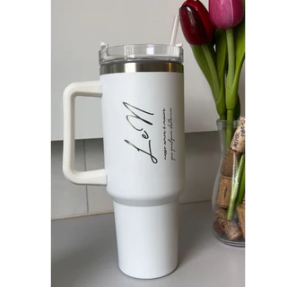 Copo Térmico PERSONALIZADO 1200ml/1.2L Inox Portátil Garrafa Térmica com Tampa e Canudo Copão do Neymar