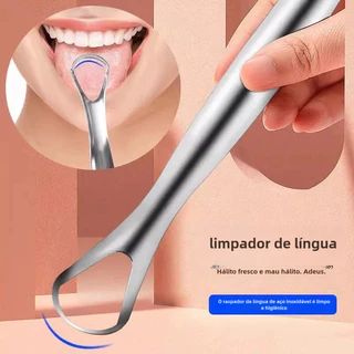 2pçs Raspador De Língua De Aço Inoxidável / Raspador Para Cuidados Oral / Higiene em Oferta na Shopee
