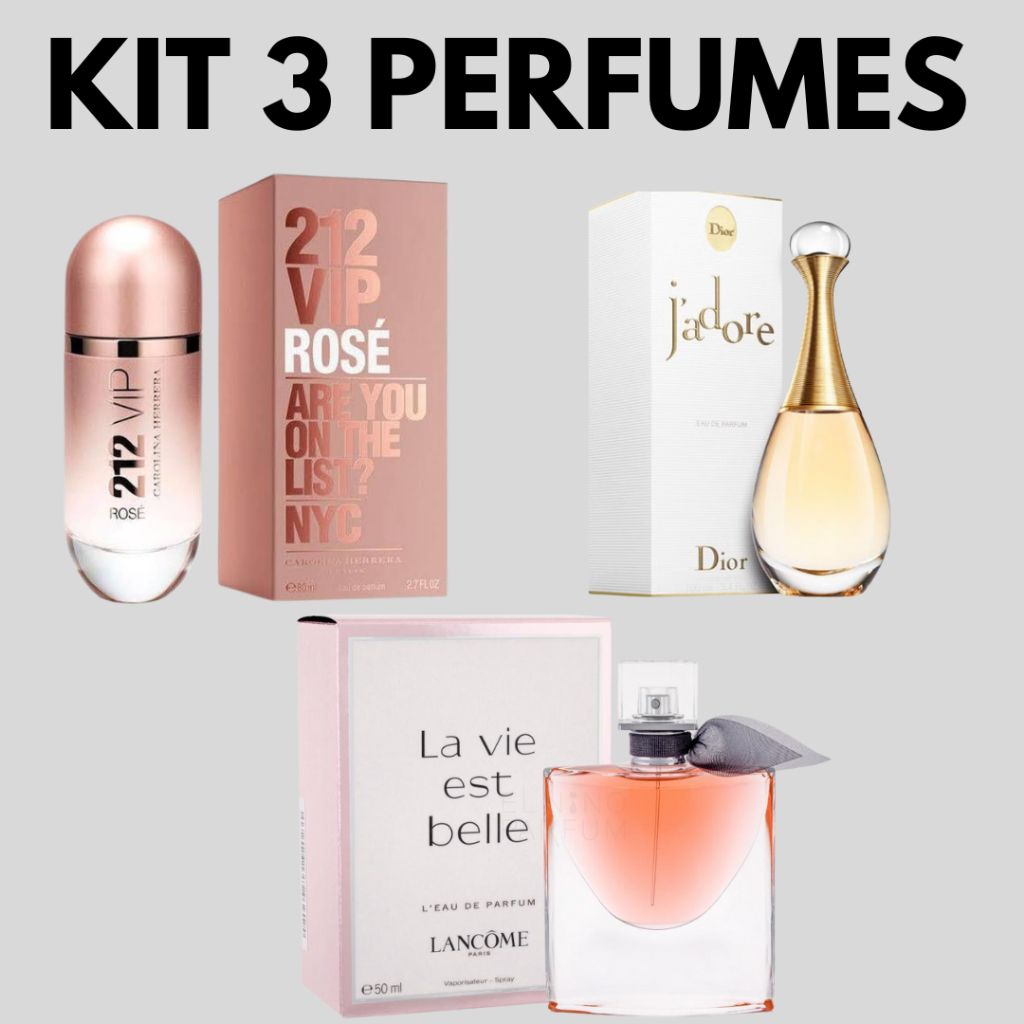 Kit 3 Perfumes Femininos Importados - Alta fixação e envio imediato ...