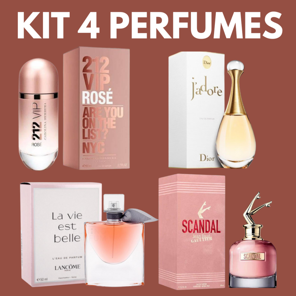 Kit 4 Perfumes Femininos Importados - Alta fixação e envio imediato ...