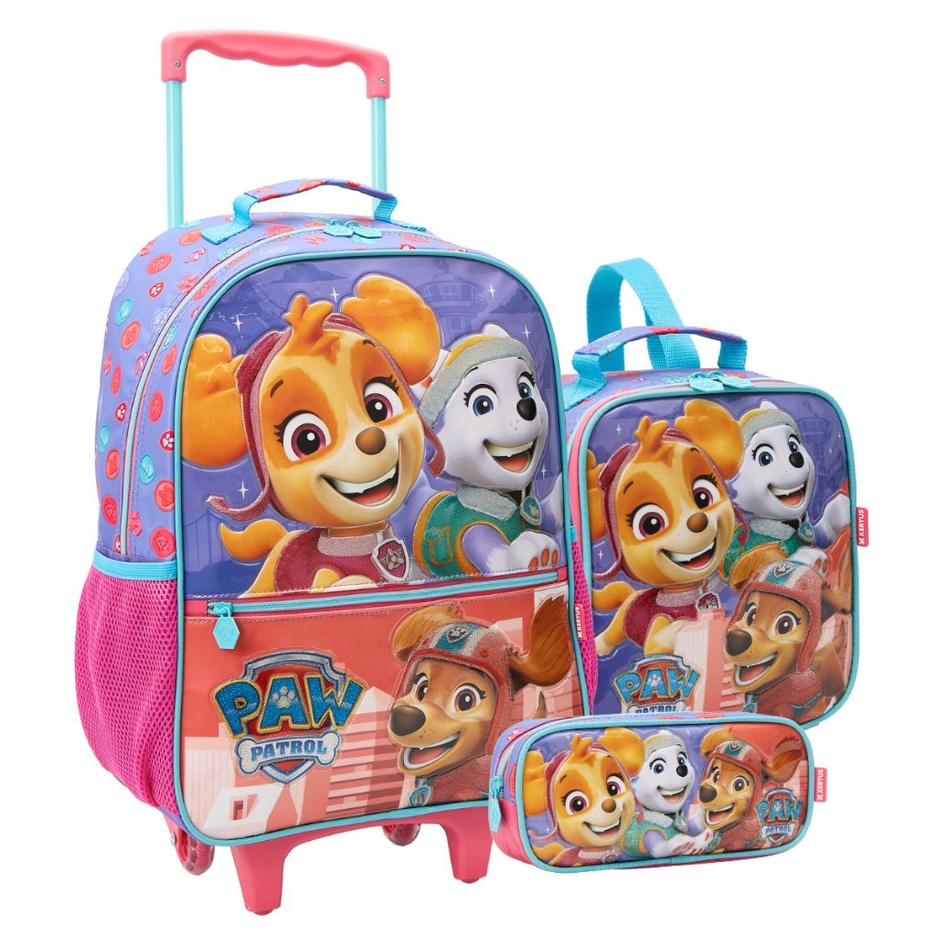 Kit Mochila Rodinhas Patrulha Canina Infantil Skye Escolar Volta ás ...