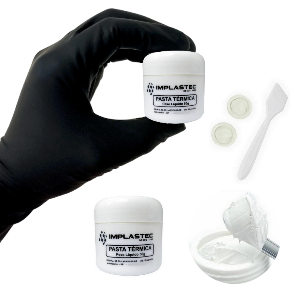 Pasta Térmica Implastec Pote 50g Processador Cpu Pc Dissipador Branca IPT 300