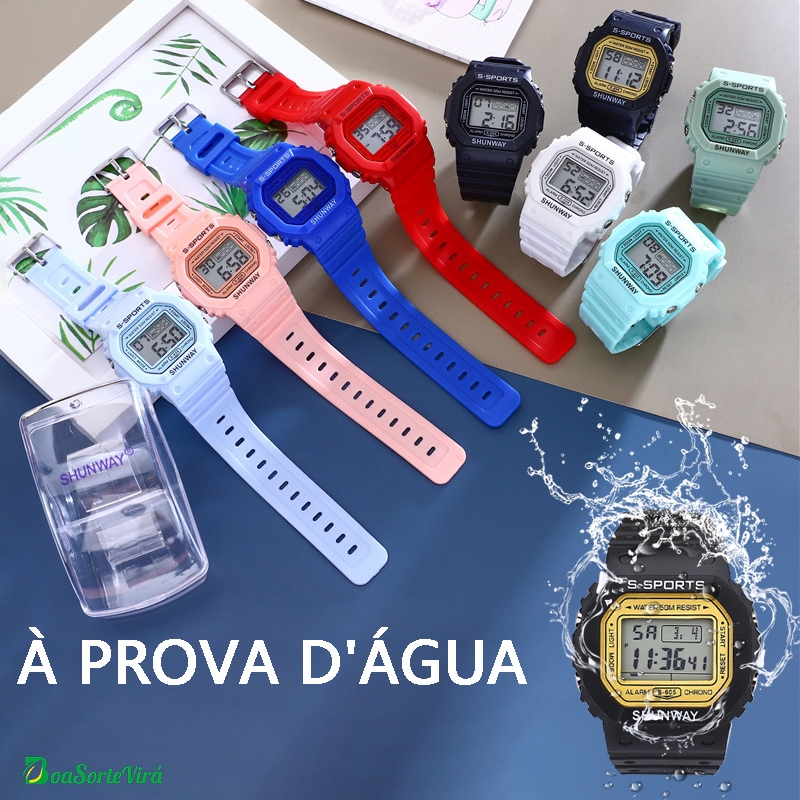 Relógio Feminino a Prova D água Digital Eletrônico Esportivos ...