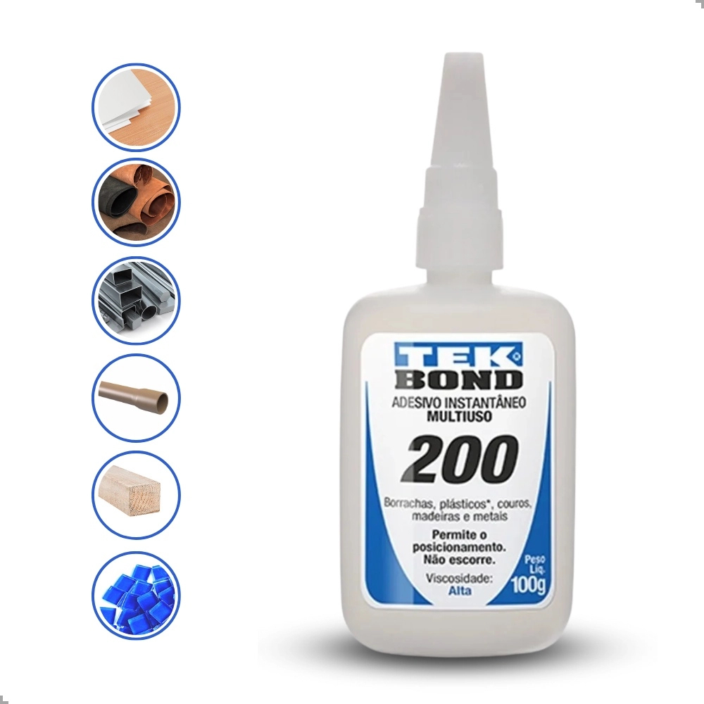 Super Cola Instantânea 200 Alta Viscosidade 100g Tekbond Gel Super ...