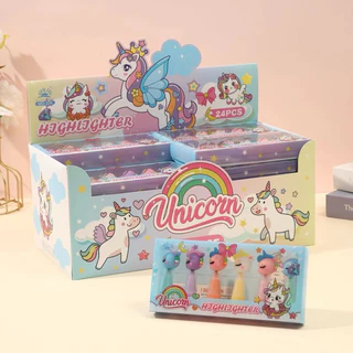 kit 6 unid marca texto Fofo modelos variados unicórnio ,panda e kuruomi