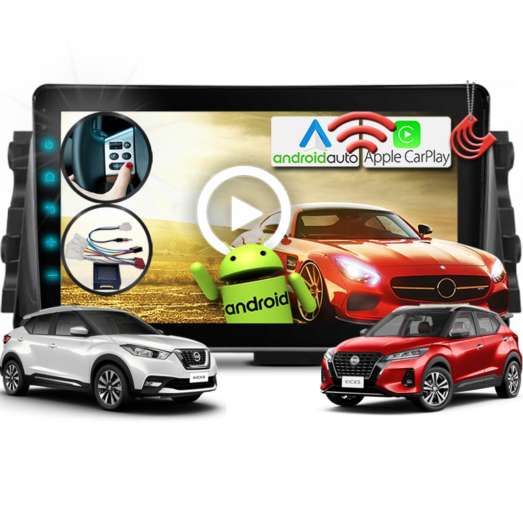 Kit Multimidia 9 polegadas Android Kicks 2016 a 2024 - Tela Som Central ...