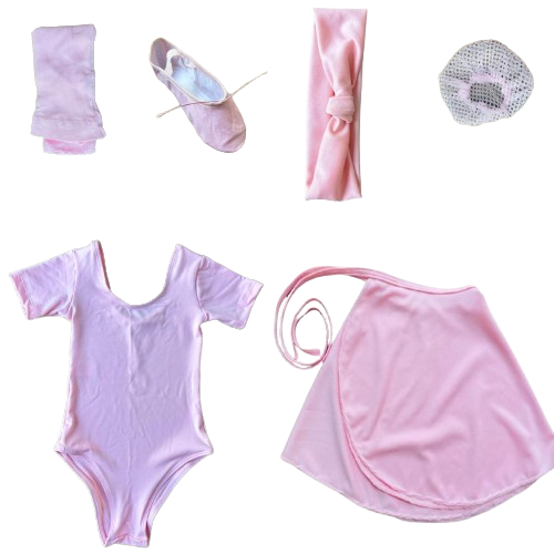 Kit Ballet Infantil e Juvenil 6 Itens Completo com Collant Meia Manga ...