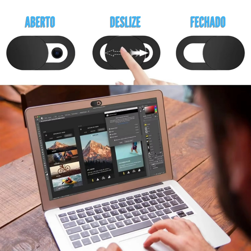 Kit 10 Protetor Tampa Câmera Webcam Anti-espião Notbook Celular Tablet