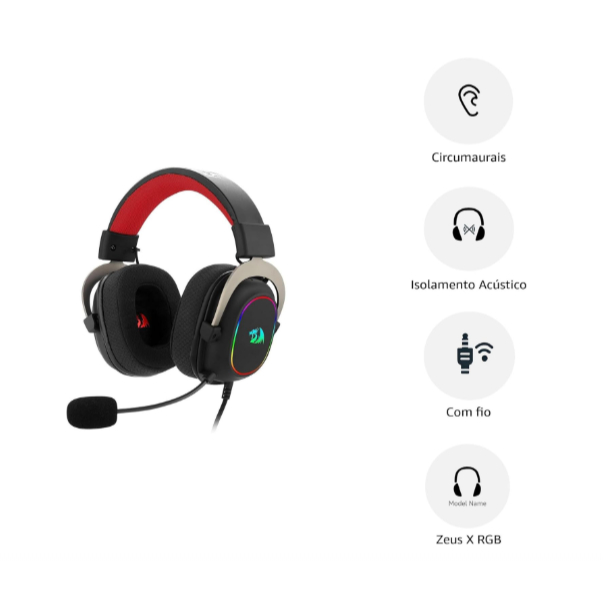 fone ouvido zeus x 7.1 redragon headset