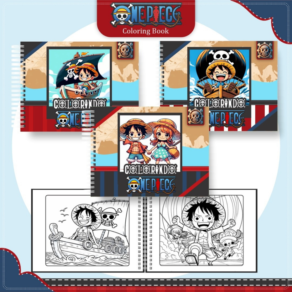 LIVRO DE COLORIR ONE PIECE / CADERNO DE DESENHO PARA COLORIR Estilo ...