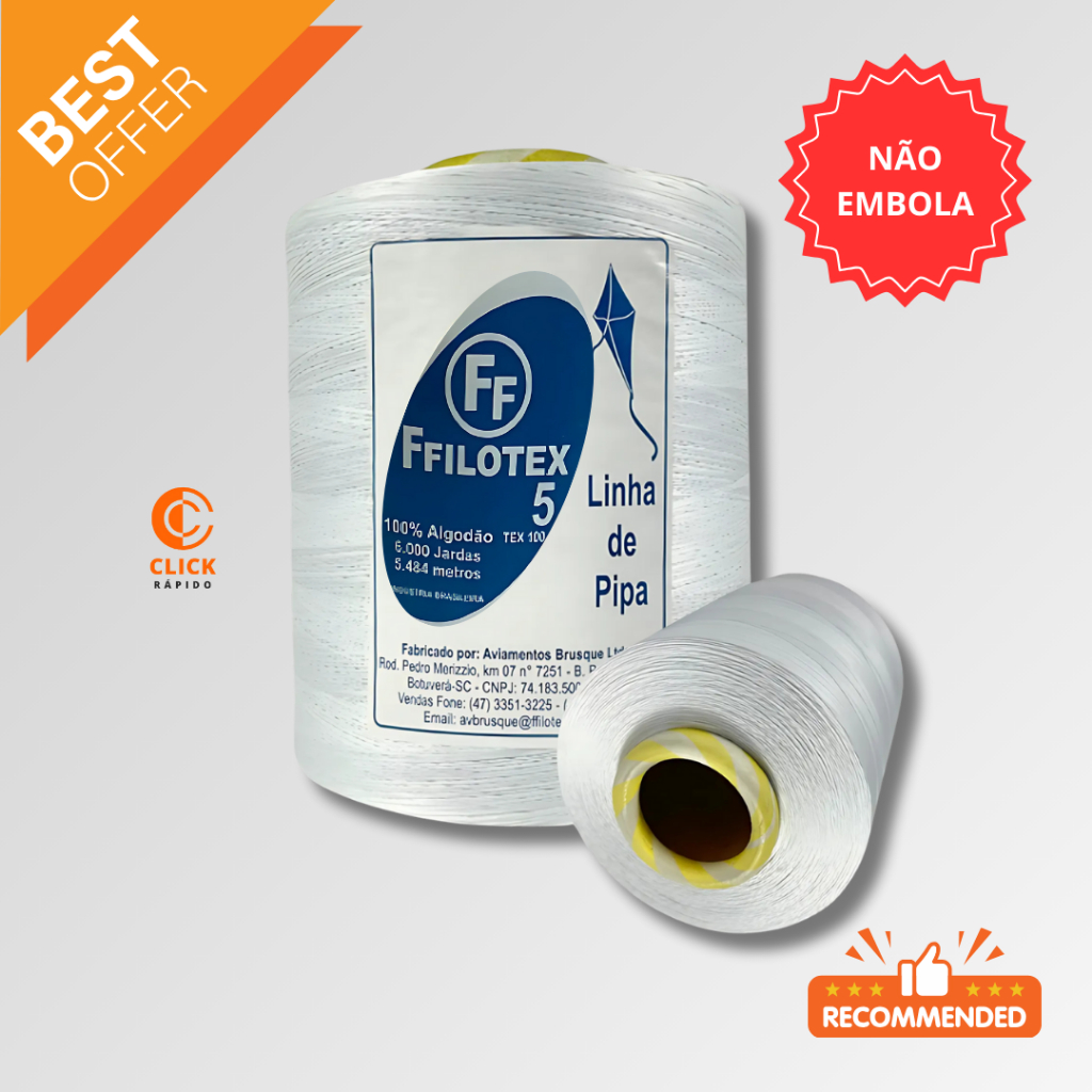 Linha Fio 5 Vera Cruz (Ffilotex) 6 mil jardas P/ Pipas e Papagaios