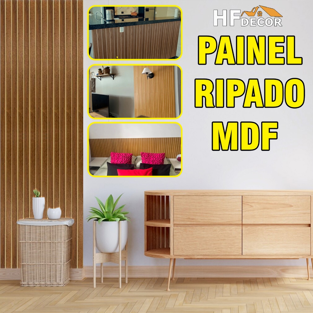 Kit 20 Placas Ripada em Mdf de Alta Qualidade Premium Painel Ripado ...
