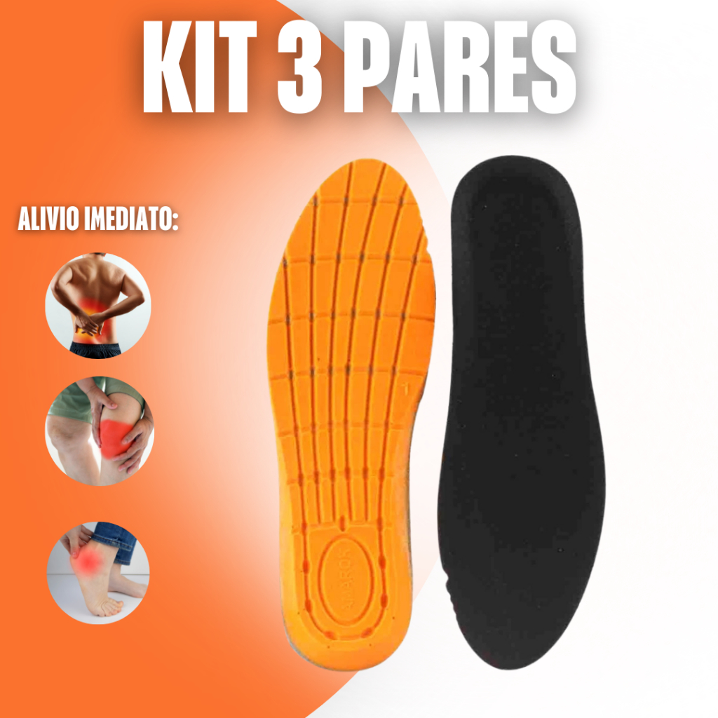 KIT 3 Palmilha Confortavel Ortopédica Amortecedora de tenis masculino ...