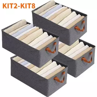 KIT2-KIT8 Grade Dobrável Lavável Caixa De Armazenamento De Roupas, Organizador De Guarda Roupa Arrumados