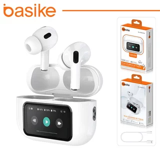 Basike Smart Touch Screen Bluetooth 5.4 Suporte APP Fone De Ouvido ANC Cancelando Ruído De Fones Sem Fio Com Viso