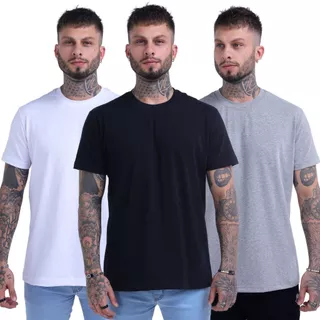 Kit 5 Camisetas Básica Lisa Masculina 100% Algodão Underwear