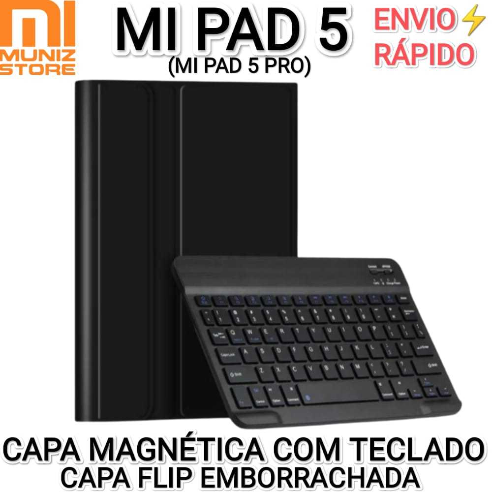 Teclado Mi Pad 5/Pro 11" Xiaomi Capa Tripé Bluetooth Case Magnético Aveludado 21051182C 21051182G
