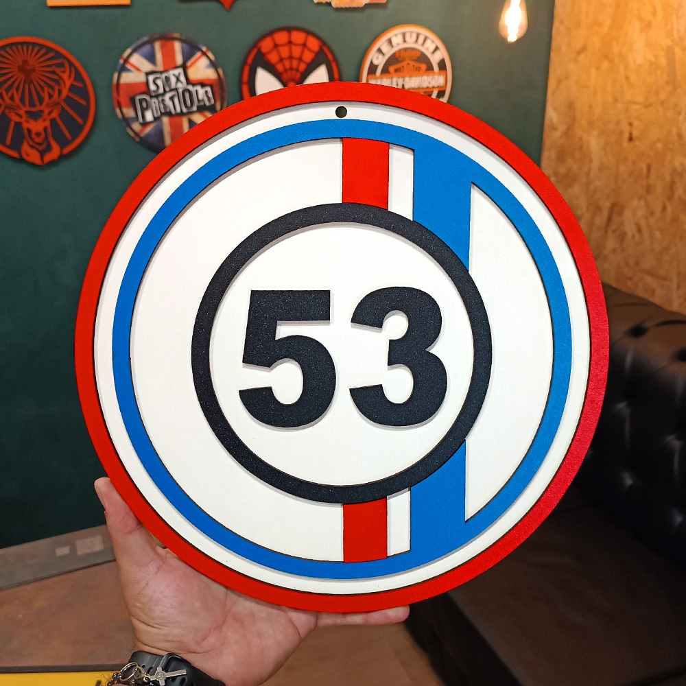 Placa Decorativa Herbie Fusca Numero 3d MDF Relevo Decoração Bar ...