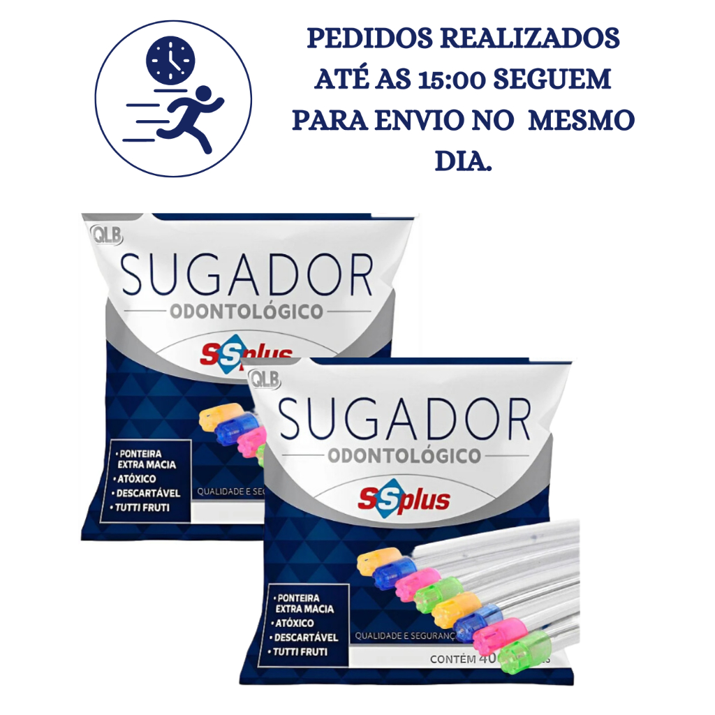 SUGADOR ODONTOLÓGICO DESCARTÁVEL PC/ 40 UN - SSPLUS | Shopee Brasil
