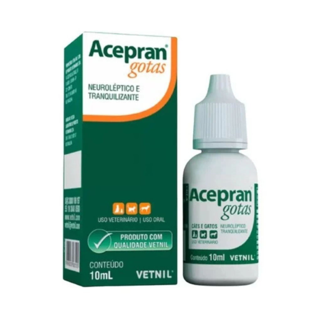 Acepran Tranquilizante Em Gotas Para Cães e Gatos - 10ml