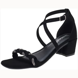 Saltinho Feminino Sandália Salto Baixo Shekinah Lançamento Tiras Cruzadas Strass Trança