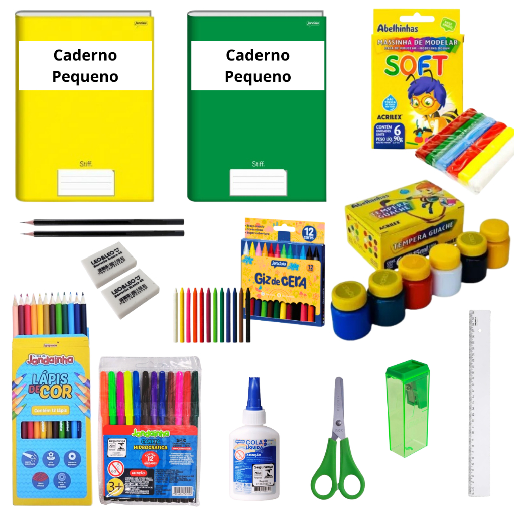 Kit Material Escolar Completo Infantil Fundamental Pré | Shopee Brasil