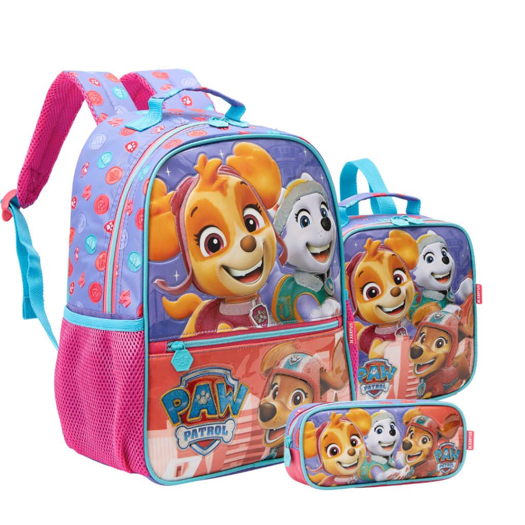 Kit Mochila Costas Patrulha Canina Skye Infantil Escolar Original ...