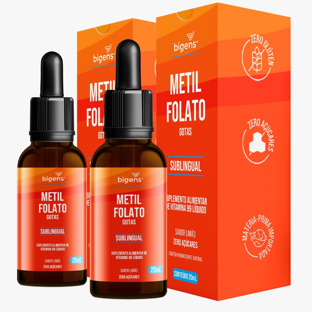 BIGENS KIT 2X B9 METILFOLATO EM GOTAS BIOGENS | Shopee Brasil