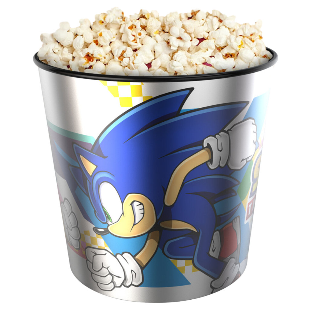 Balde Pipoca Sonic 3 O Filme Novo Cinema Exclusivo Licenciado Original The Hedgehog Metalizado 2024 4 Litros