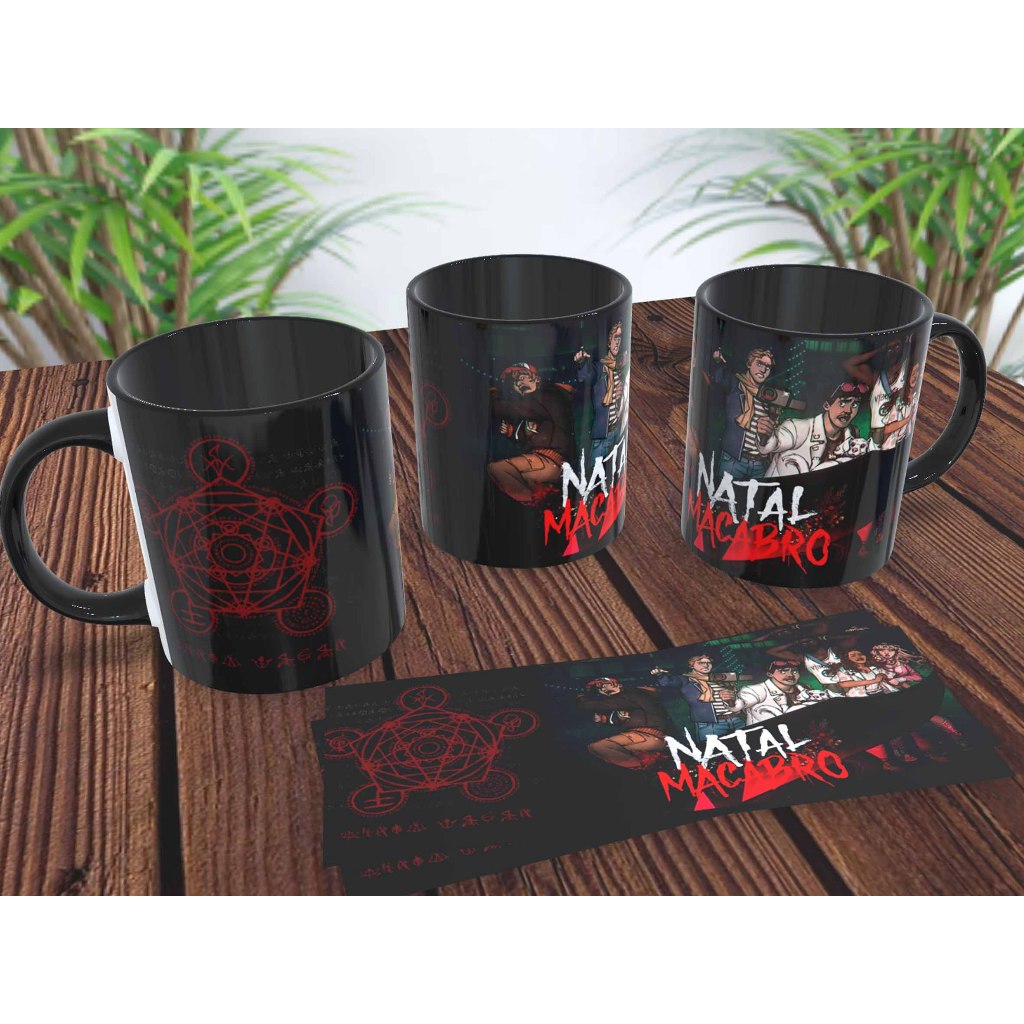 Caneca Ordem Paranormal alça e interior pretos 325ml ( Natal Macabro 2 ...