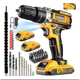 Parafusadeira Furadeira 12V 21V 2 Baterias Com Maleta e Acessórios Completo