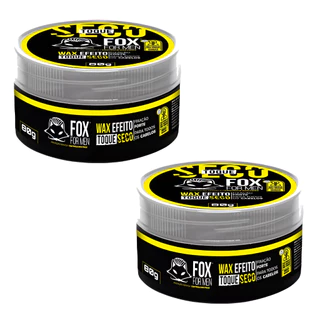 Kit 2 Pasta Modeladora Efeito Seco WAX FOX FOR MEN 80g Matte Fixação Forte Toque Natural PROMOÇÃO