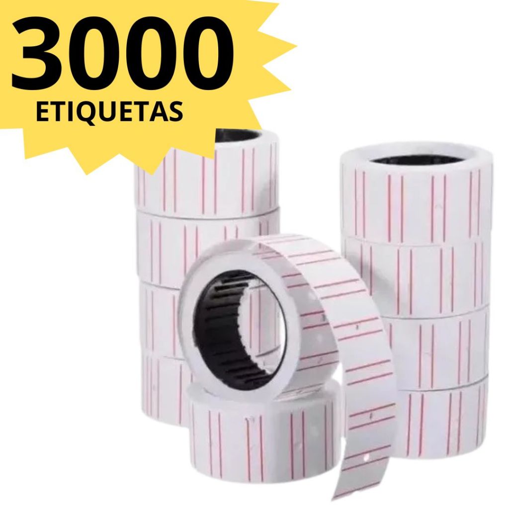 Kit de Etiqueta para Preço 10 rolos com 3000 Etiquetas Para 