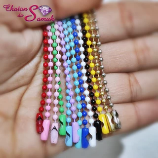 Corrente Bolinha com Fecho Canoa para Chaveiros, Tags, etc em Oferta na Shopee