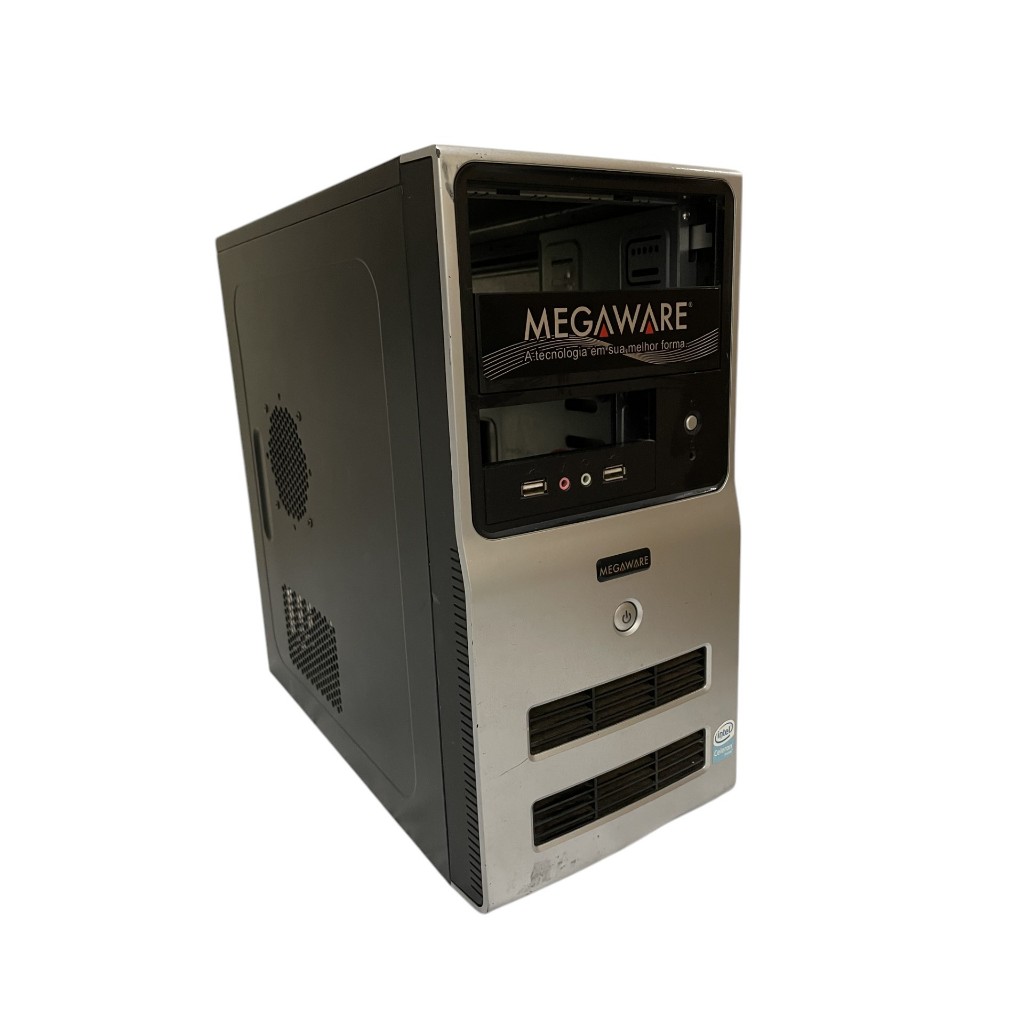 Gabinete para computador Megaware Pc desktop Preto C/ Prata | Shopee Brasil