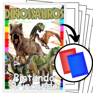 100 Desenhos Para Pintar e Colorir Dinossauros - Folhas A4 Sulfite Avulsas/Soltas em Oferta na Shopee