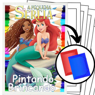 100 Desenhos Para Pintar e Colorir Pequena Sereia Ariel - Folhas A4 Sulfite Avulsas/Soltas em Oferta na Shopee