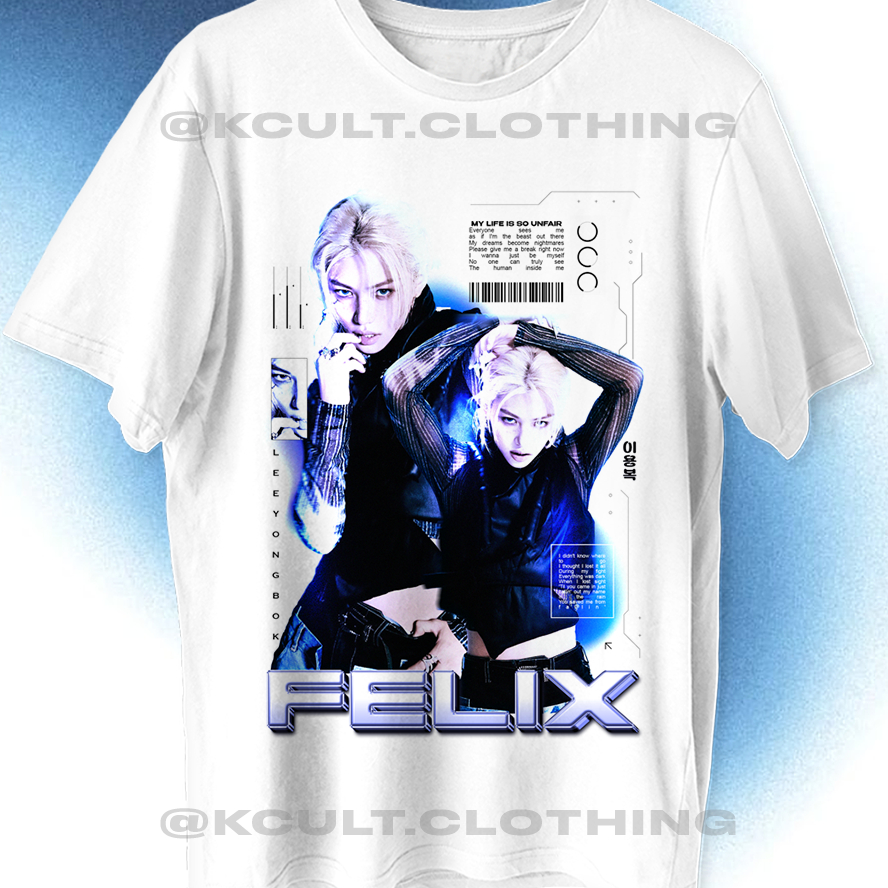 【美品！】Felix Camiseta Unissex FELIX Stray Kids SKZ Cyber KPOP Aesthetic