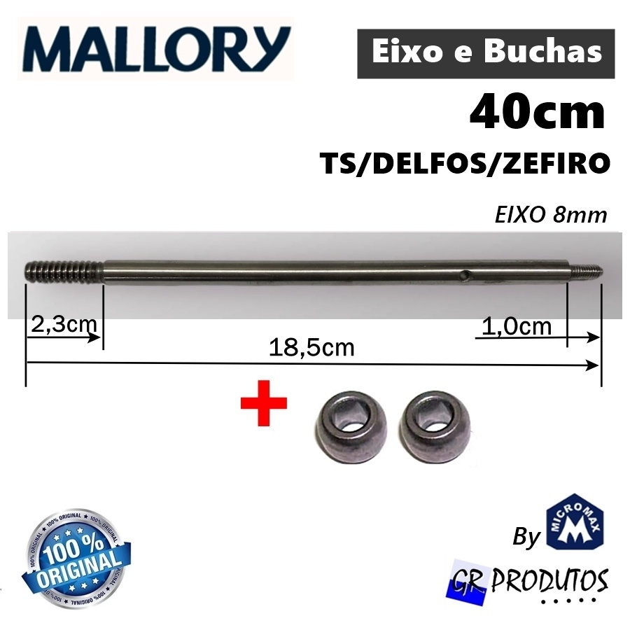 Eixo e Bucha Mallory Ventilador Ts/delfos/zefiro 40cm