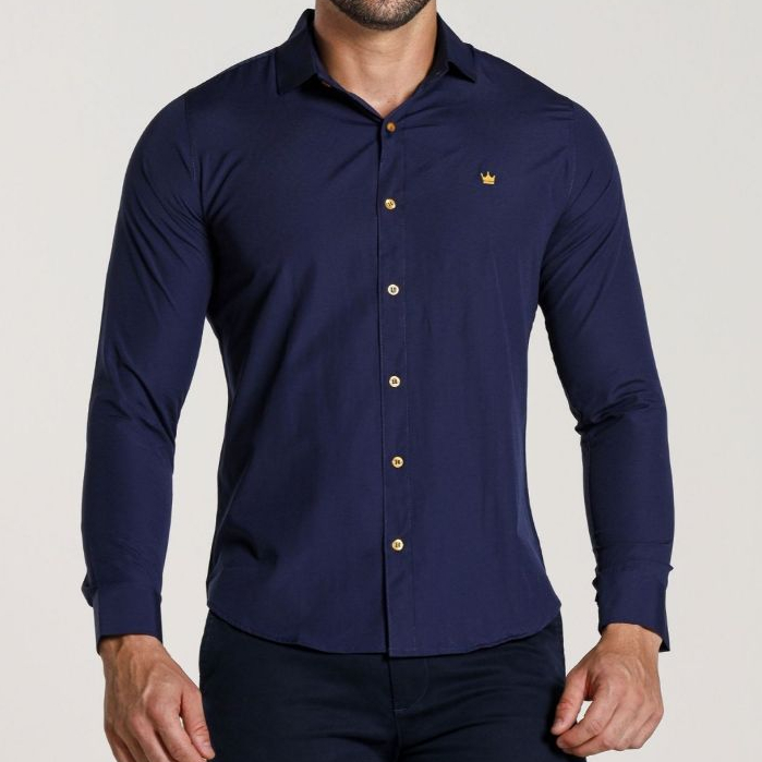 Camisa Social Masculina Tecido Algodão Leve Formatura Casamento Festa ...