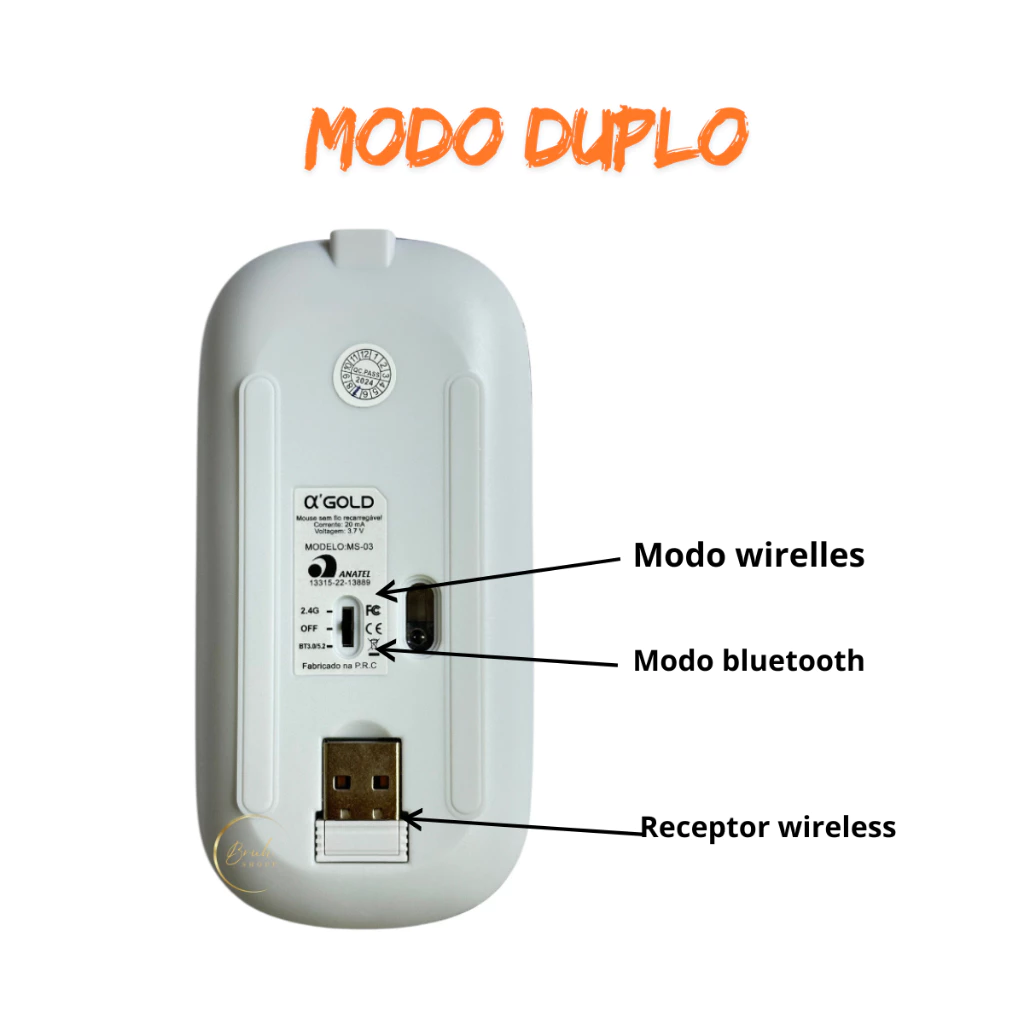Mouse sem fio recarregável a'gold plus  - Imagem 2